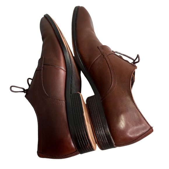 Saks Fifth Avenue Tatum Oxford Brown Leather Dress Shoes size 10 Men - Picture 6 of 9